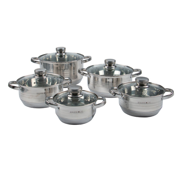 queen sense Set de 5 Cacerolas de Acero Inoxidable con Tapas