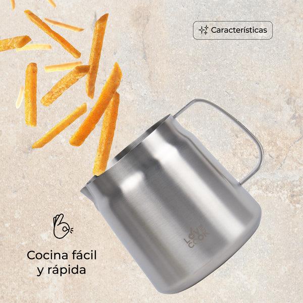 Queen Sense Set Freidora Acero Inoxidable 4pzs 2l Cesto Colador Multiuso