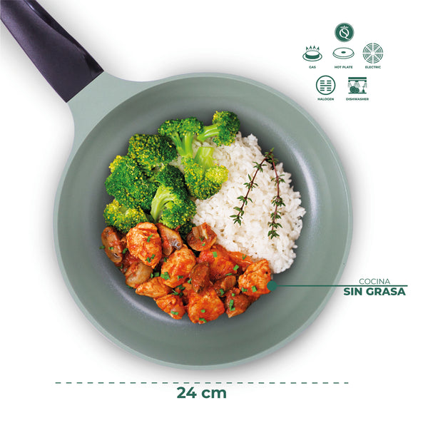 Queen Sense Set Jade 3 PZS Sartén Cuadrado C/Division