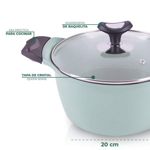 Queen Sense Set Jade 3 PZS Sartén Cuadrado C/Division