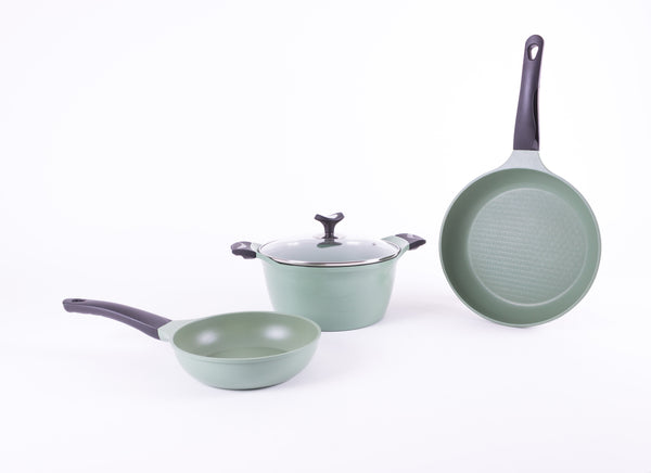 Queen Sense Set Jade Olla/Sartenes 3 Piezas 20 24 26 Cm