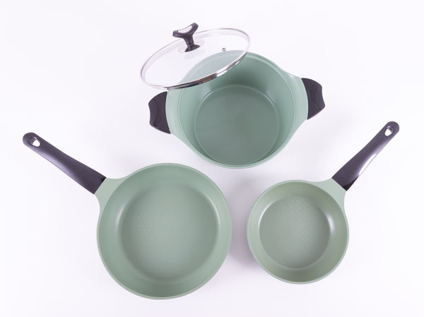 Queen Sense Set Jade Olla/Sartenes 3 Piezas 20 24 26 Cm