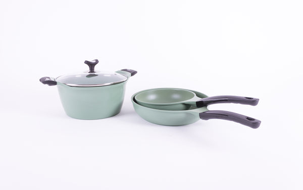 Queen Sense Set Jade Olla/Sartenes 3 Piezas 20 24 26 Cm