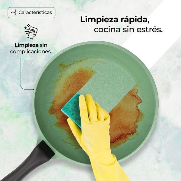 Queen Sense Set Mini Jade Basic Antiadherente 2 Piezas Sartén 18 Cm Olla 14 Cm