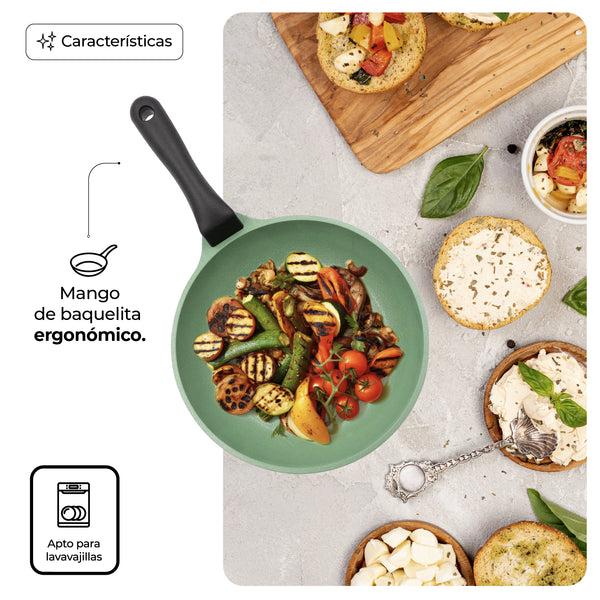 Queen Sense Set Mini Jade Basic Antiadherente 2 Piezas Sartén 18 Cm Olla 14 Cm