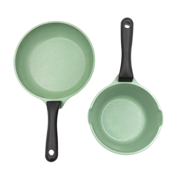 queen sense Set Mini Jade Basic Antiadherente 2 Piezas Sartén 18 Cm Olla 14 Cm