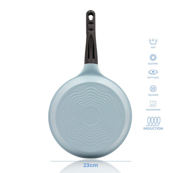 Queen Sense Set Sartenes Azules Antiadherentes Con Utensilios Silicon