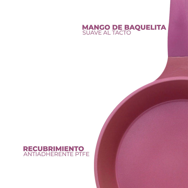 Queen Sense Set Sartenes De Induccion Morados Con Utensilios De Silicon