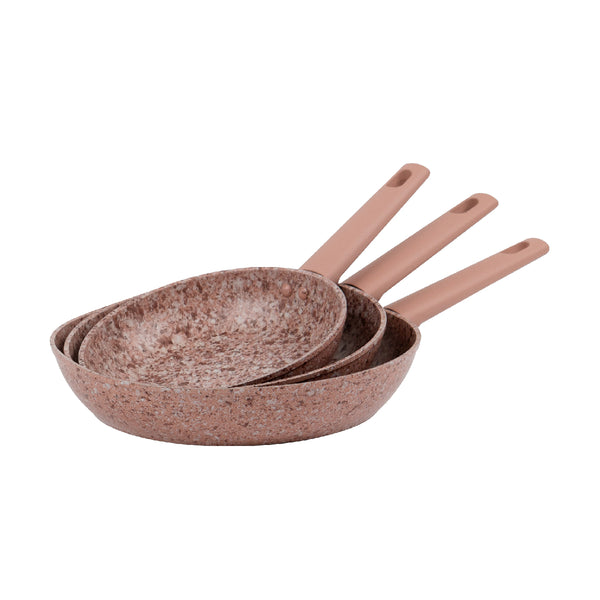 queen sense Set Sartenes Granito Advance 3 Piezas Con Mango Suave