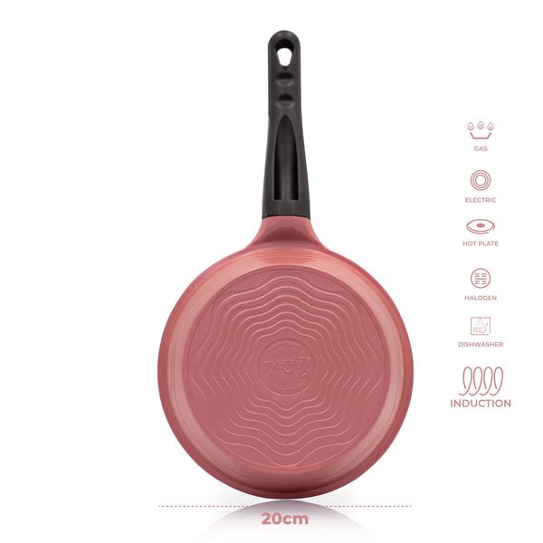 Queen Sense Set Sartenes Rosas Antiadherentes Con Utensilios Silicon