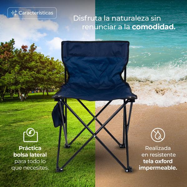 Queen Sense Silla De Camping Plegable Con Bolsillo Lateral
