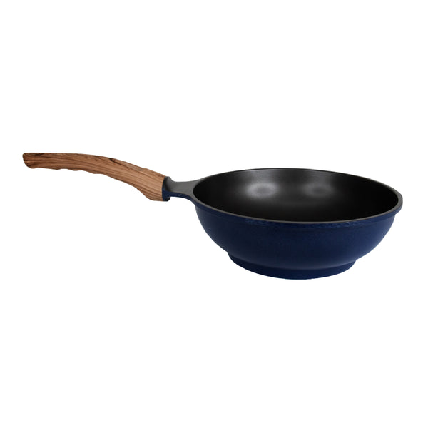 queen sense Wok Sartén Antiadherente Titanio Inducción 24cm Azul