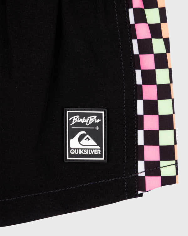 Quiksilver BinkyBro X Quiksilver Checkers Black Swim Trunks