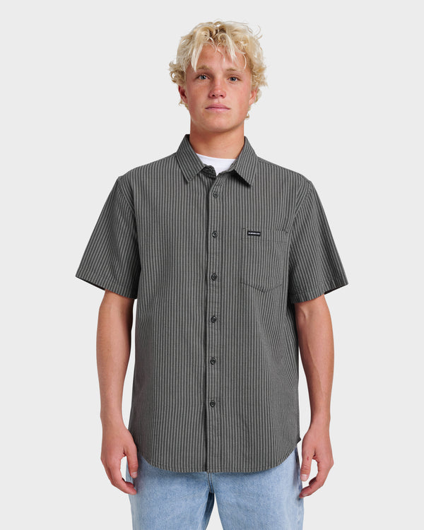 quiksilver Oxford Stripe Classic Short Sleeve Shirt