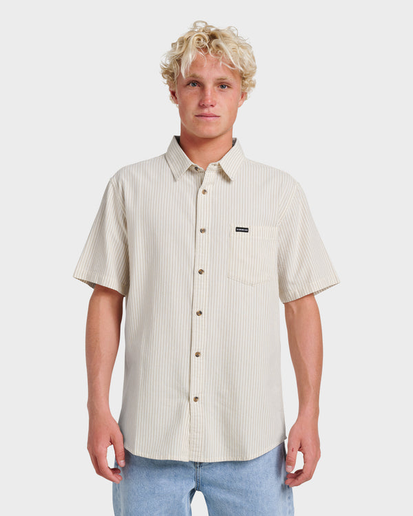 quiksilver Oxford Stripe Classic Short Sleeve Shirt