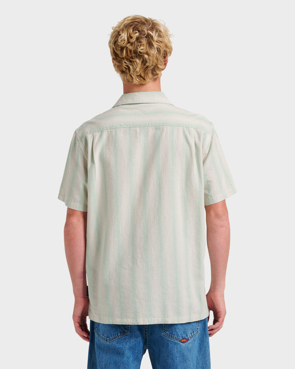 Quiksilver Oxford Stripe Casual Short Sleeve Shirt