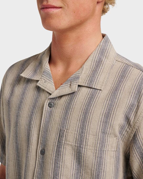 Quiksilver Oxford Stripe Casual Short Sleeve Shirt