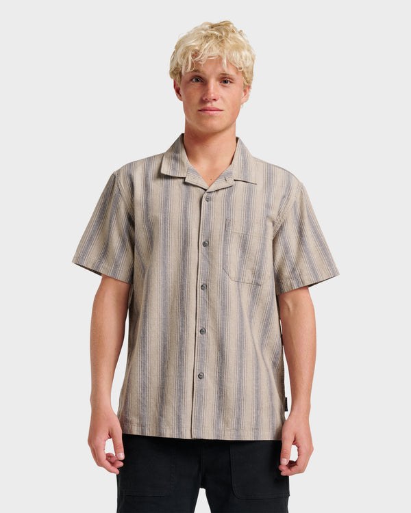 quiksilver Oxford Stripe Casual Short Sleeve Shirt