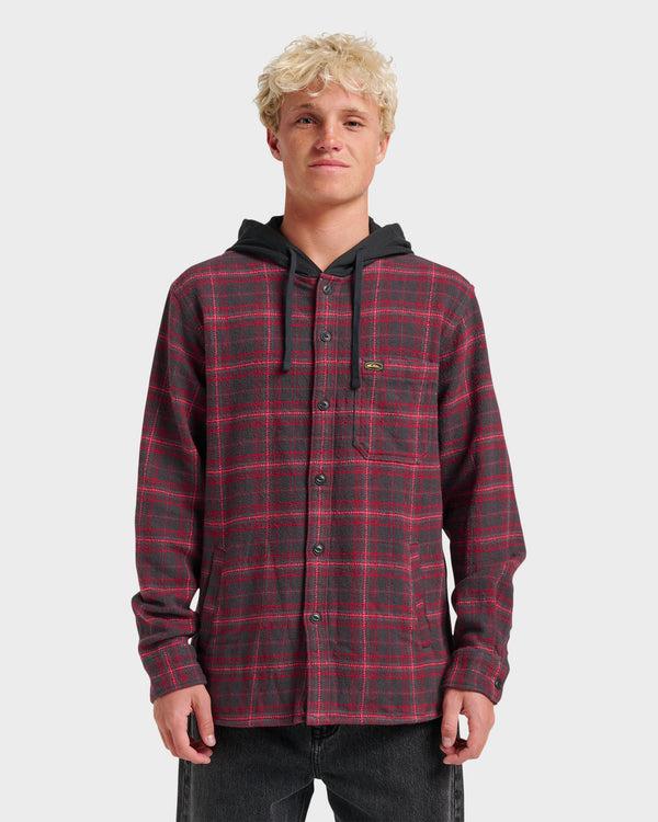 quiksilver Sandbar Hooded Flannel Shirt