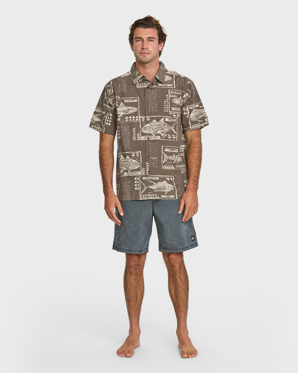 Quiksilver Waterman Block Fish Short Sleeve Shirt