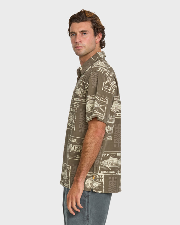 Quiksilver Waterman Block Fish Short Sleeve Shirt