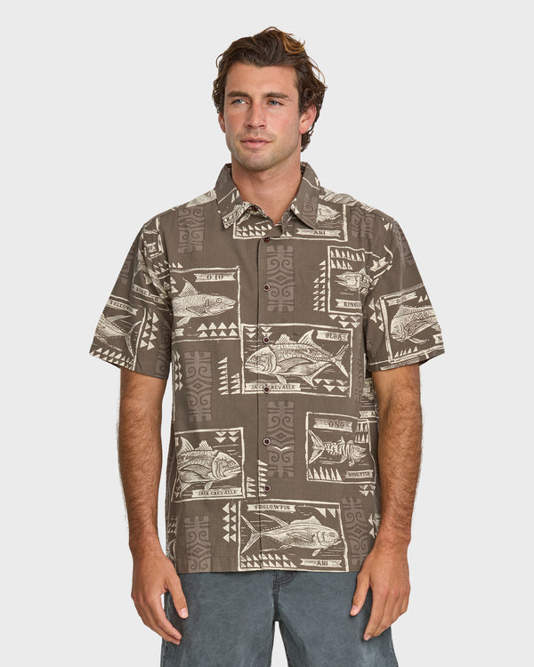 quiksilver Waterman Block Fish Short Sleeve Shirt