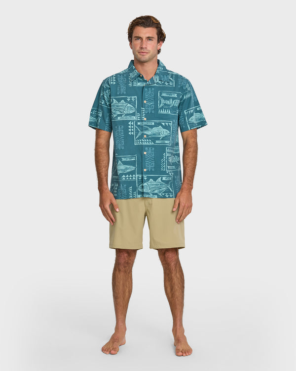 Quiksilver Waterman Block Fish Short Sleeve Shirt