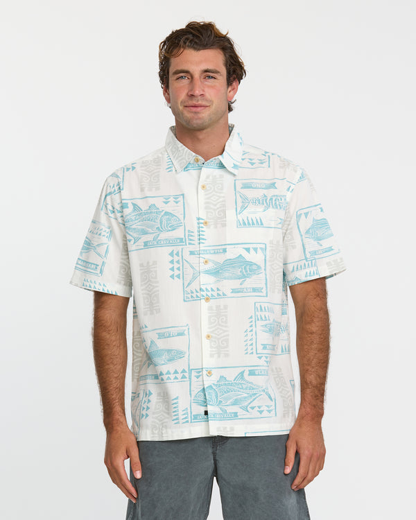 quiksilver Waterman Block Fish Short Sleeve Shirt