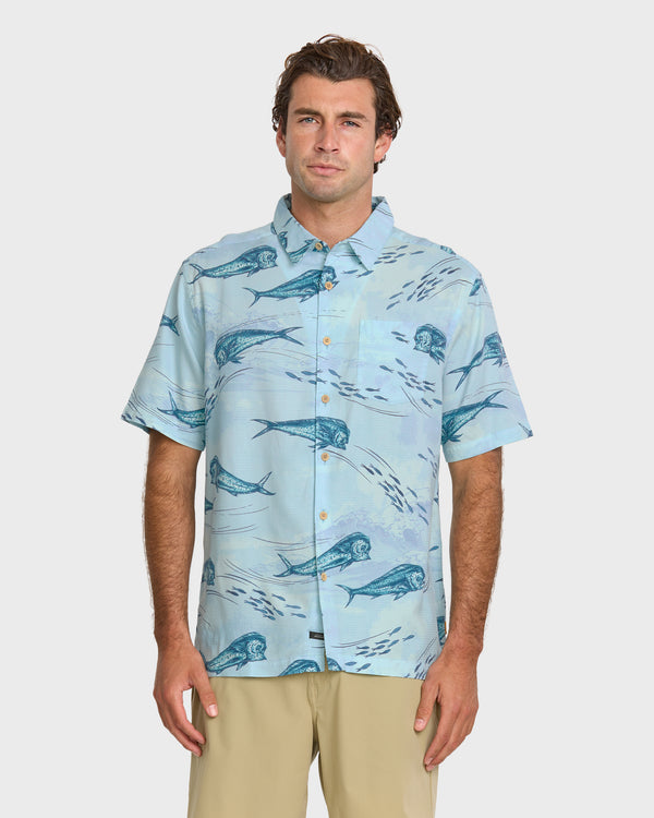 quiksilver Waterman Blue Moon Short Sleeve Shirt