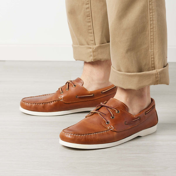 Quoddy In Stock Men’s Quoddy Head Boat Shoe: Whiskey