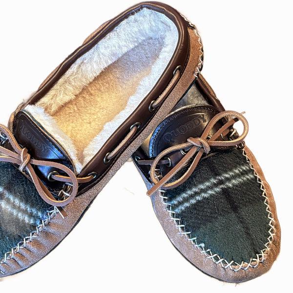 Quoddy LE Women's Fireside Slipper - Green Plaid Chestnut