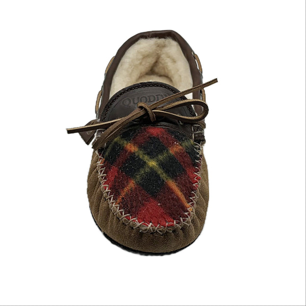 Quoddy LE Women's Fireside Slipper - Red Plaid Chestnut