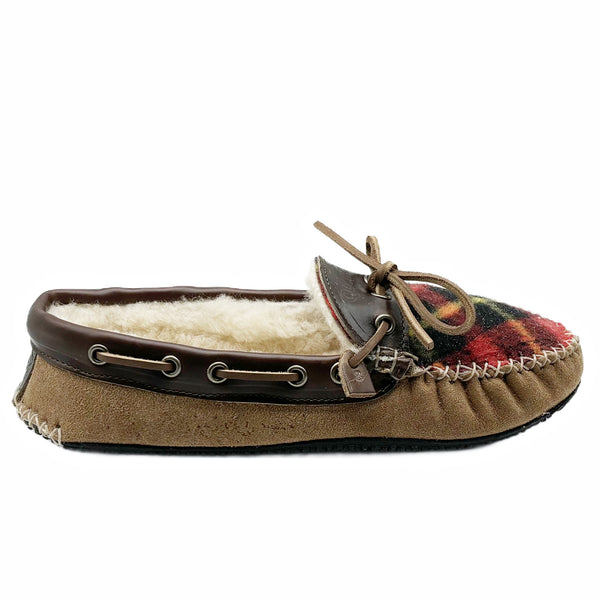 quoddy LE Women's Fireside Slipper - Red Plaid Chestnut