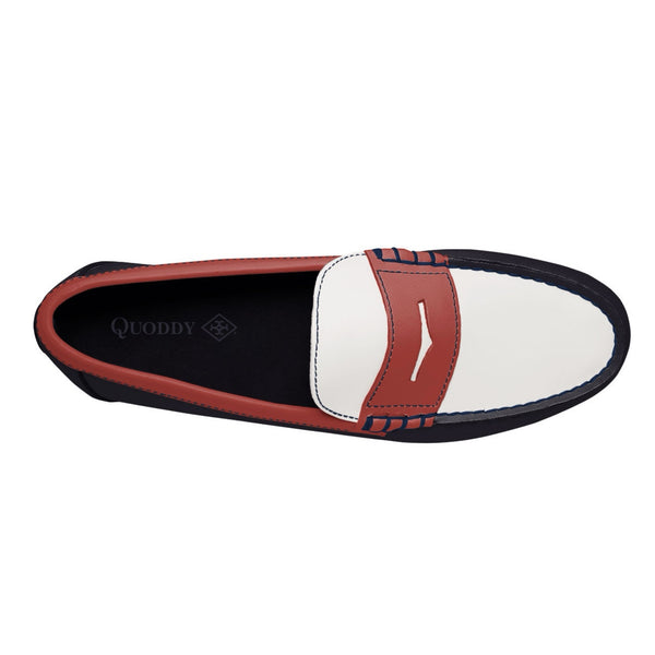Quoddy Men's Penny Loafer Classic LE: Black/Zephyr/White