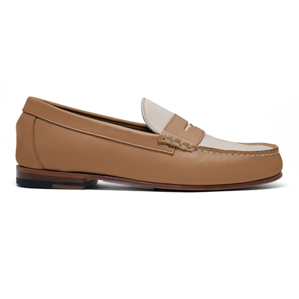 quoddy Men's Penny Loafer Classic LE: British Tan/White