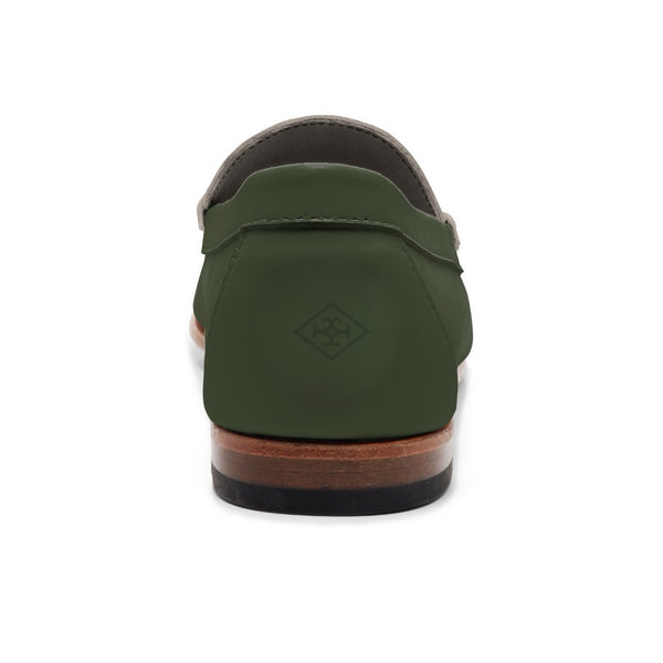 Quoddy Men's Penny Loafer Classic LE: Green/Brown/Ivory