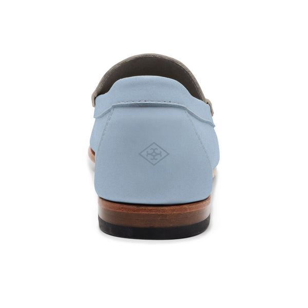 Quoddy Men's Penny Loafer Classic LE: Light Blue/Grey/Ivory