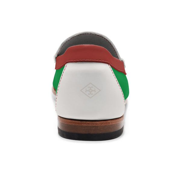 Quoddy Men's Penny Loafer Classic LE: Neon Green/Zephyr/White