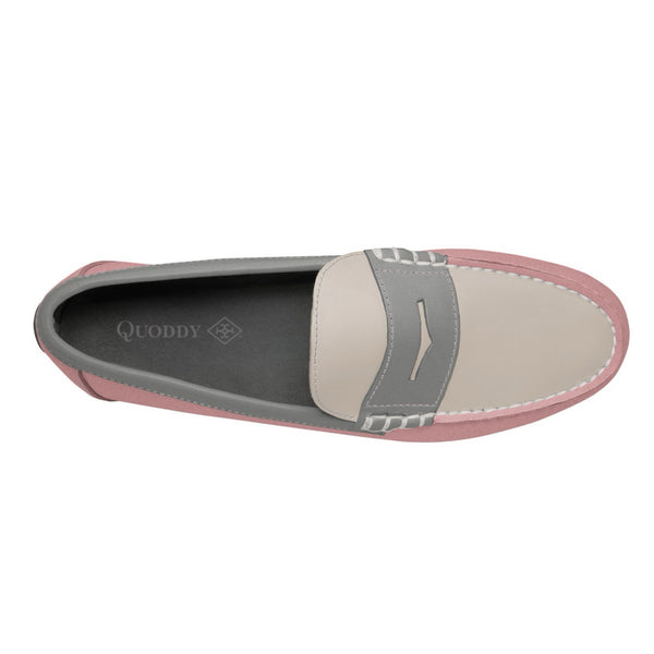 Quoddy Men's Penny Loafer Classic LE: Pink/Grey/Ivory