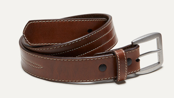 quoddy Accessory Belts - Stitched Brown