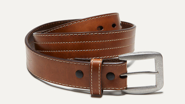 quoddy Accessory Belts - Stitched Whiskey
