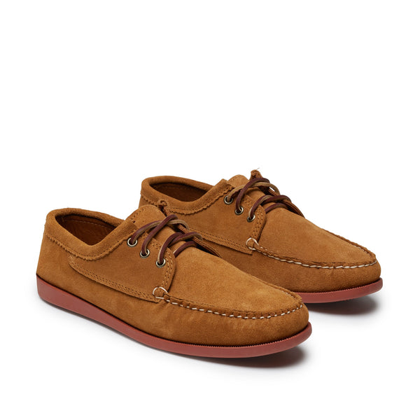 Quoddy In Stock Men’s Blucher Shoe: Toast Suede