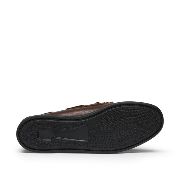 Quoddy In Stock Men’s Canoe Shoe: Brown Pebble