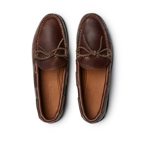 Quoddy In Stock Men’s Canoe Shoe: Brown Pebble