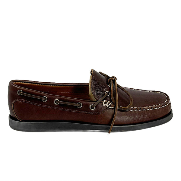quoddy In Stock Men’s Canoe Shoe: Brown Pebble