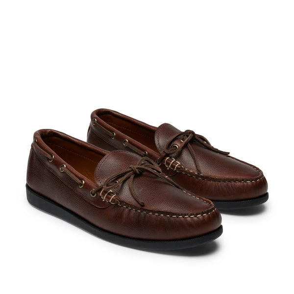 Quoddy In Stock Men’s Canoe Shoe: Brown Pebble
