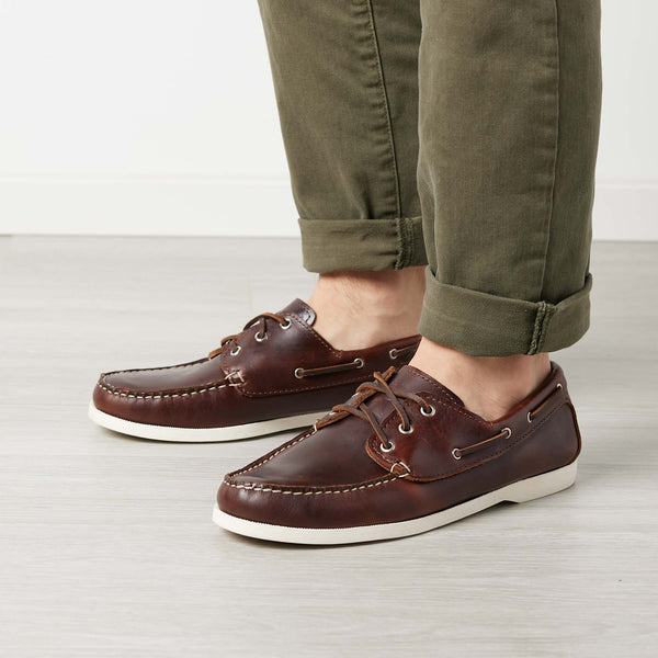 Quoddy In Stock Men’s Quoddy Head Boat Shoe: Brown