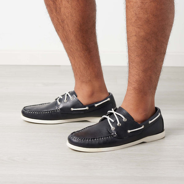 Quoddy In Stock Men’s Quoddy Head Boat Shoe: Navy