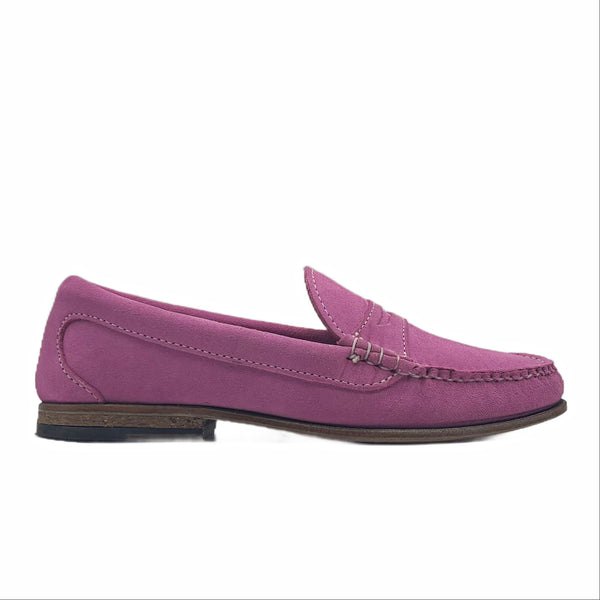 quoddy KKB Penny Loafer: Brilliant Pink Suede