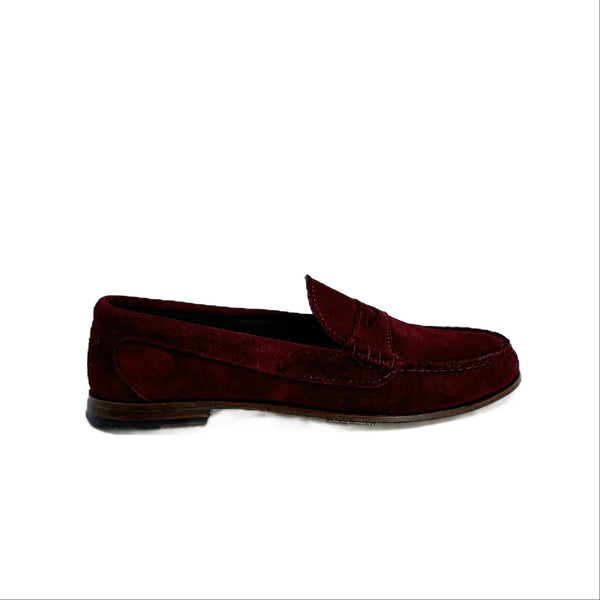 quoddy KKB Penny Loafer: Burgundy Suede